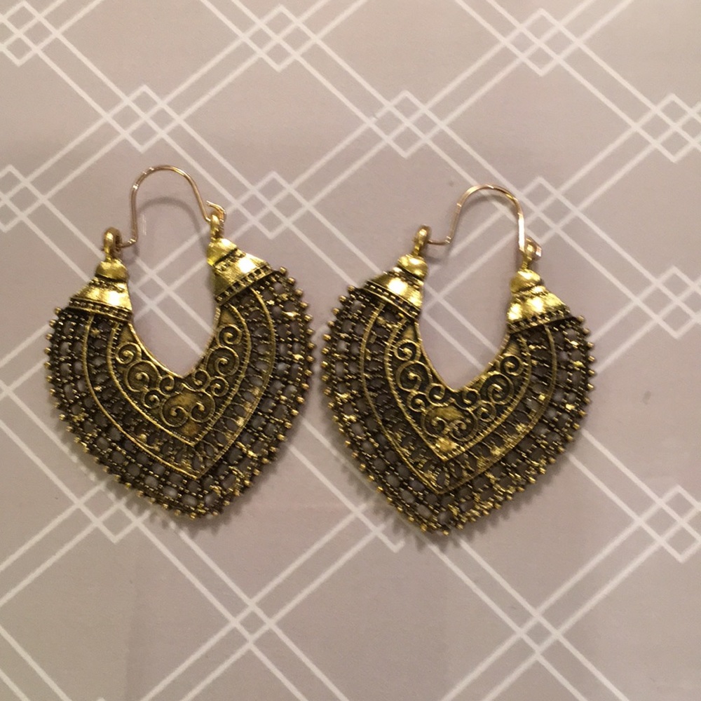 Gold polished Boho earrings